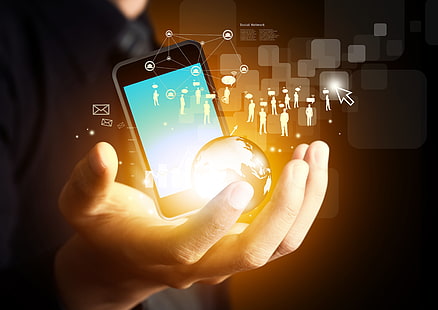 Schwarzes Android-Smartphone, Internet, High-Tech, Soziales Netzwerk, HD-Hintergrundbild HD wallpaper