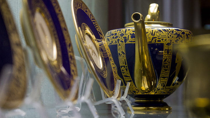 gold, Egypt, Napoleon, tea, coffee, blue, HD wallpaper