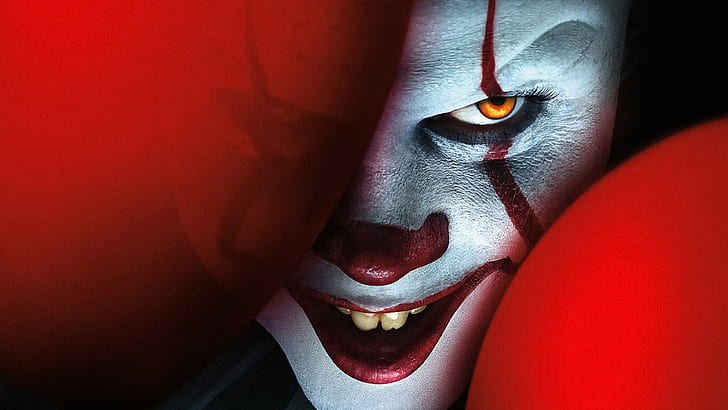 Es (Film), Clown, rot, weiß, HD-Hintergrundbild