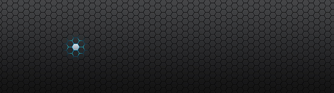 fond d'écran noir et bleu, minimalisme, hexagone, abstrait, art numérique, modèle, coloration sélective, texture, Fond d'écran HD HD wallpaper