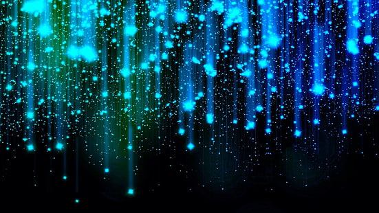 bleu, lumière, obscurité, brillant, brillant, éclat, lueur, étoiles filantes, étoiles, étoiles filantes, paillettes, Fond d'écran HD HD wallpaper