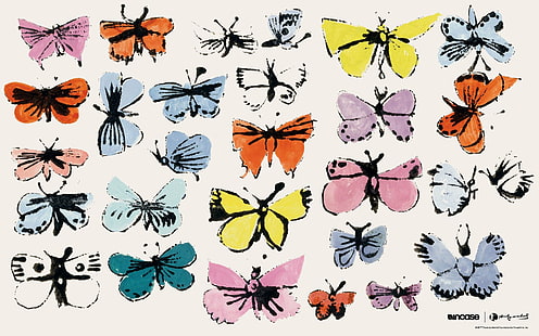Andy, farfalle, Incase, Warhol, Sfondo HD HD wallpaper