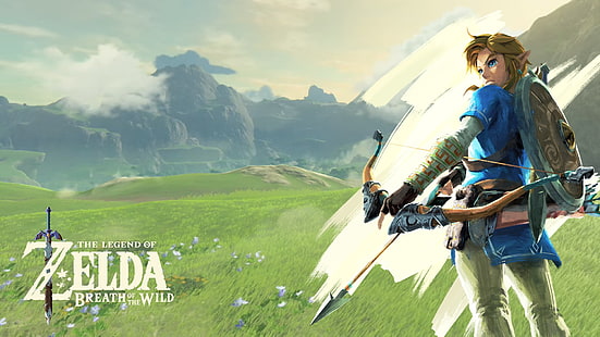 The Legend of Zelda Breath of the Wild poster, The Legend of Zelda, The Legend of Zelda: Breath of the Wild, Nintendo, videogiochi, Link, botw, Sfondo HD HD wallpaper