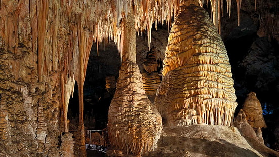 Пещерные сталактиты сталагмиты HD, природа, пещера, сталактиты, сталагмиты, HD обои HD wallpaper