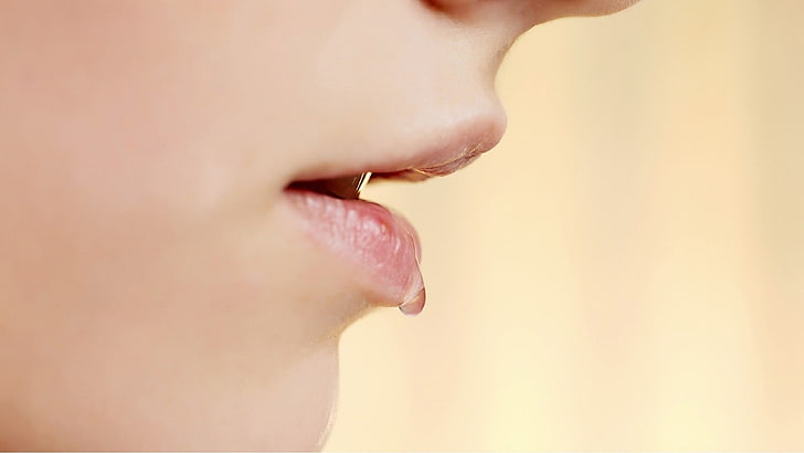 open mouth, water drops, women, lips, closeup, HD wallpaper