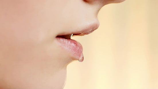 boca aberta, gotas de água, mulheres, lábios, closeup, HD papel de parede HD wallpaper