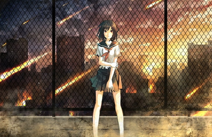 anime, school uniform, HD wallpaper