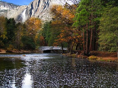mavi gökyüzünün altındaki orman ağaçlarıyla çevrili su kütlesi, yosemite milli parkı, yosemite milli parkı, Yosemite Ulusal Parkı, su kütlesi, orman, ağaçlar, mavi gökyüzü, yosemite california, amerika birleşik devletleri, yosemite california, yosemite düşüyor, köprü, mercednehir, amerika birleşik devletleri, sonbahar, sonbahar renkleri, yosemite, güzel, doğal renkler, su, nehir, milli park sistemi, iç bölüm, yaya köprüsü, tuhaf, köprüler, taş köprü, güzellik, karanlık, ağaçların arasından, kaliforniya rüyasıcalifornia rüyası, fantezi, şelale, yansıma, batı ulusal, milli parklar, milli park, turizm, fotoğrafçılık, sonbahar, fotoğraf, geniş yapraklı ağaçlar, açık havada harika, turlar, rafting, geziler, maceralar, vahşi nehirler, amerika, vahşi nehirler,büyük vahşi doğada, john muir, parklar, doğa, yosemite, california, batı, vahşi doğada, koruma, aşk için, manzara, ağaç, manzara, manzara, açık havada, yaprak, güzellik Doğada, dere, HD masaüstü duvar kağıdı HD wallpaper
