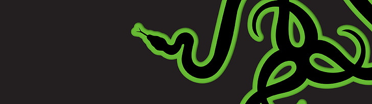 Logo Razer, logo Razer, Razer, hijau, gelap, ular, hewan, seni digital, karya seni, Wallpaper HD