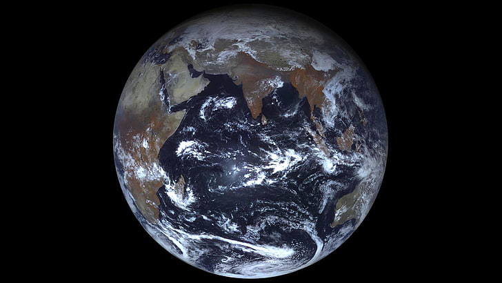 kosmos, Ziemia, planeta, kontynenty, flara obiektywu, zdjęcia satelitarne, Tapety HD