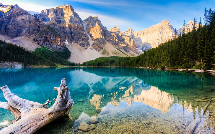 Канадский уголок природы, фон, озеро, горы, скалы, камни, пейзаж, HD обои