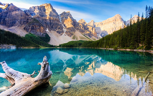 Canto da natureza do Canadá, fundo, lago, montanhas, rochas, pedras, paisagem, HD papel de parede HD wallpaper