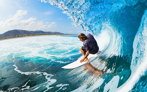 Surfer Surfing Ocean Wave HD, спорт, океан, волна, серфинг, серфер, HD обои HD wallpaper