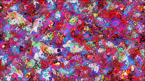 червен, син и жълт флорален текстил, ярък, абстрактен, трипи, LSD, кристал, HD тапет HD wallpaper