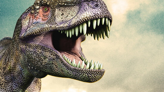 Тираннозавр рекс, Tyrannosaurus, динозавр, арт, HD обои HD wallpaper