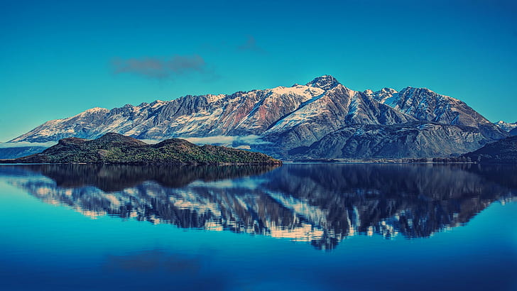 paesaggio, natura, montagne, riflesso, Nuova Zelanda, Sfondo HD