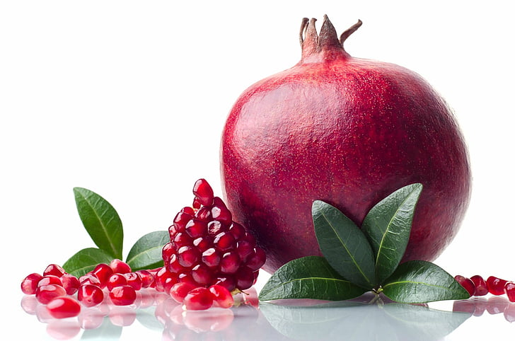 Fruits, Pomegranate, Fruit, Reflection, HD wallpaper