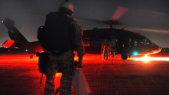 elicotteri, Sikorsky UH-60 Black Hawk, aerei militari, militari, forze speciali, aerei, soldato, Sfondo HD HD wallpaper
