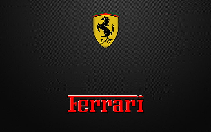 Ferrari logo, Wallpaper, horse, texture, logo, emblem, HD wallpaper