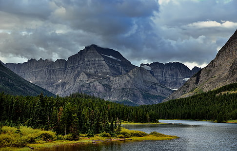 landscape photography of mountain and river, mountainside, mount wilbur, mountainside, mount wilbur, Rugged, Mountainside, Peaks, Mount Wilbur, Continental Divide, landscape photography, mountain, river, te, Balcony, View, Blue Skies, Clouds, Color, Pro  Day, Glacier National Park, Park  Lake, SW, Mountains, Mount Gould, Distance, Nikon D800E, Sunrise, Swiftcurrent Lake, area, Trees, Waterton Glacier International Peace Park, World Heritage Site, Babb  Montana, United States, nature, scenics, landscape, lake, alberta, banff National Park, outdoors, water, forest, reflection, beauty In Nature, mountain Range, travel, HD wallpaper HD wallpaper