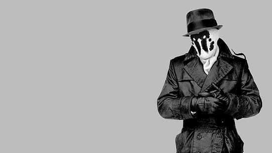man in fedora hat and coat wallpaper, Rorschach, Watchmen, HD wallpaper HD wallpaper