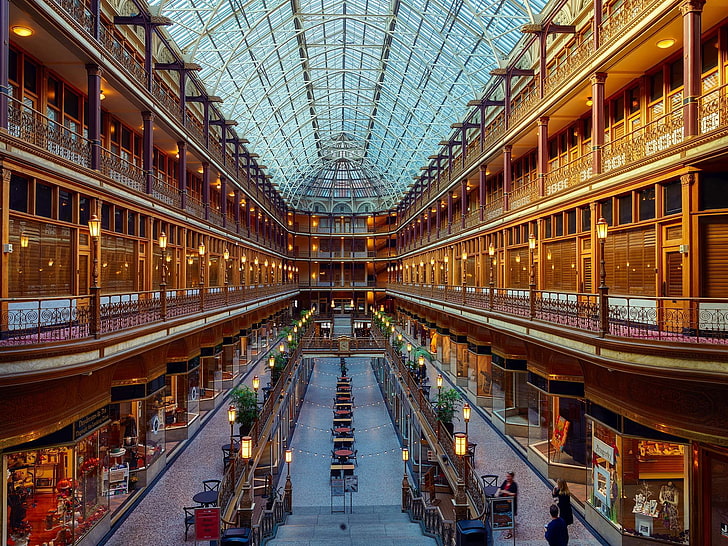 arcade, architecture, city, cleveland, downtown, hdr, historic, landmark, mall, ohio, retail, shopping, shops, stores, usa, HD wallpaper