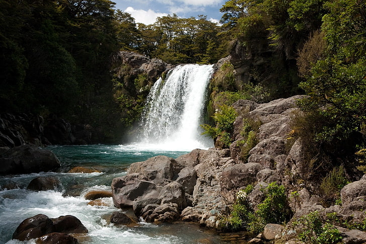 water falls, landscape, nature, waterfall, HD wallpaper