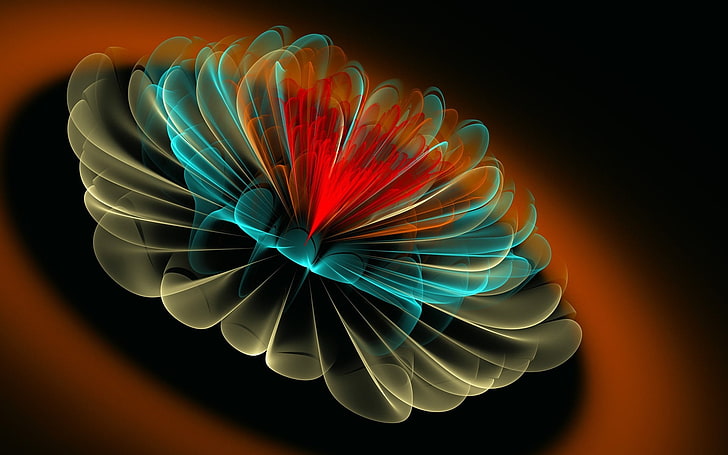 خلفية ثلاثية الأبعاد متعددة الألوان ، زهور كسورية ، كسورية، خلفية HD