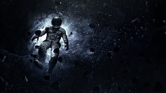 astronauta branco, espaço, o terno, traje, ausência de peso, astronauta, HD papel de parede HD wallpaper