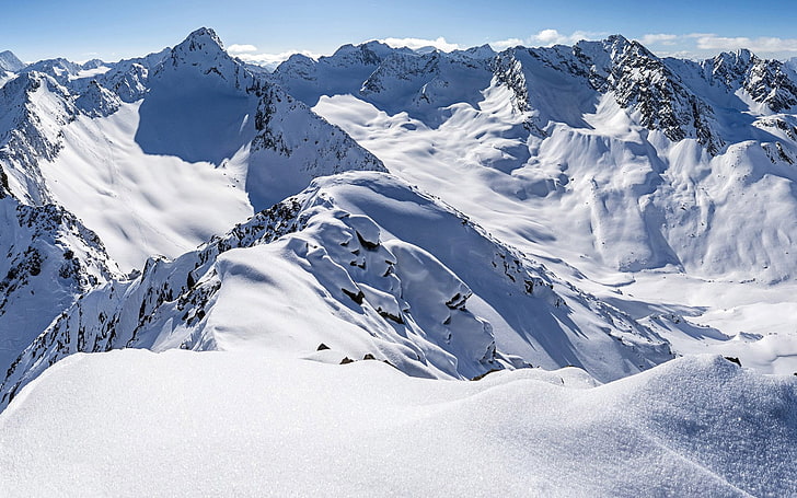 El fondo de pantalla Alps-Windows 10 HD, montaña cubierta de nieve, Fondo de pantalla HD