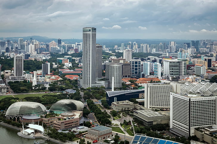 miasta, domy, megapolis, singapur, Tapety HD