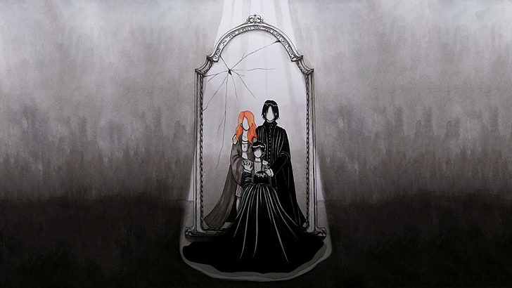 feminino e masculino em pé perto do espelho, Harry Potter, Harry Potter e as Relíquias da Morte, arte, Severus Snape, filmes, HD papel de parede