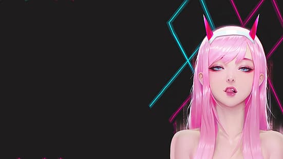 Zero Two (Darling in the FranXX), Darling in the FranXX, minimalism, anime girls, วอลล์เปเปอร์ HD HD wallpaper