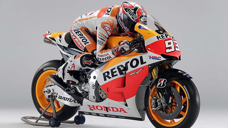 Marc Marquez, Repsol Honda, motorcycle, Moto GP, HD wallpaper