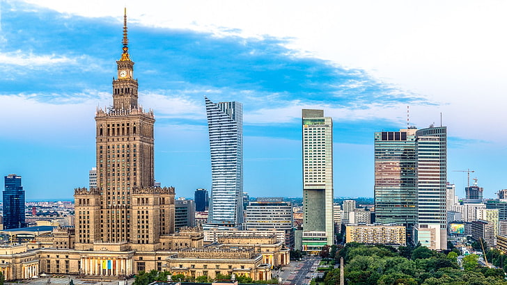 Varsavia, Polonia, grattacielo, polacco, Sfondo HD