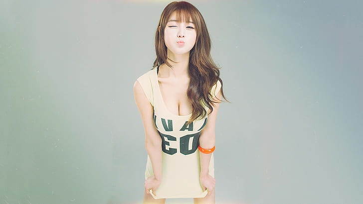 choi seul gi korean women asian wink, HD wallpaper