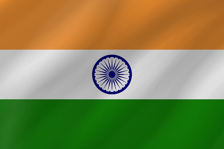 Drapeau, Inde, Vague, Drapeau indien, Drapeau de l'Inde, Fond d'écran HD