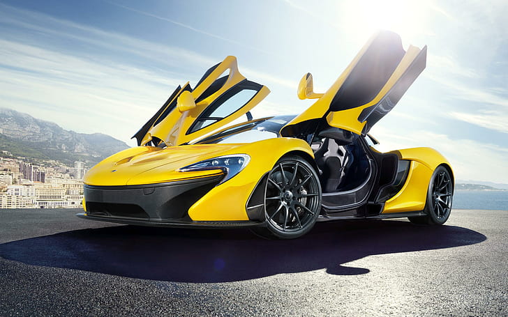 2013 McLaren P1 4, รถสปอร์ตคูเป้สีเหลืองและสีดำ, แม็คลาเรนปี 2013, รถยนต์, วอลล์เปเปอร์ HD