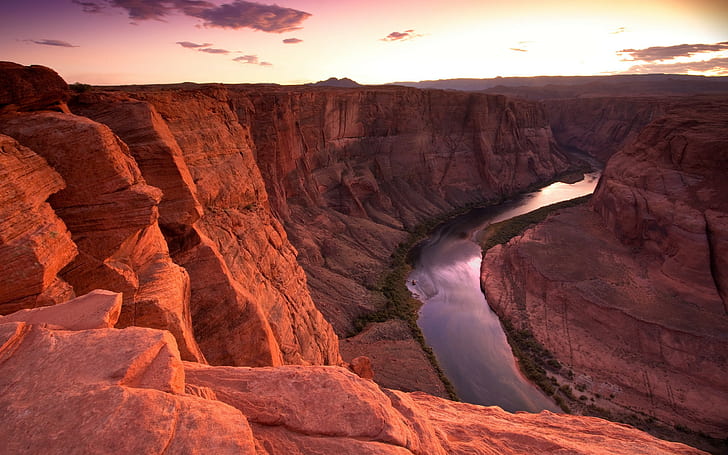 Canyon Desert Landscape River Ravine HD, природа, пейзаж, река, пустиня, каньон, дере, HD тапет