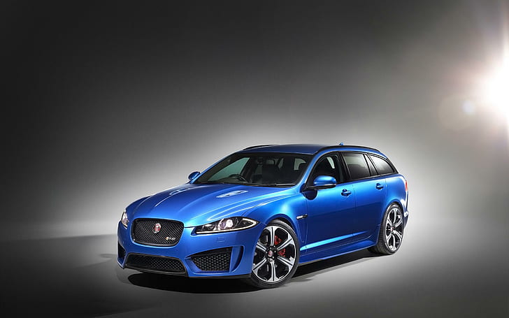 2015 Jaguar XFR S Sportbrake, blue station wagon, jaguar, 2015, sportbrake, cars, HD wallpaper