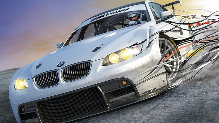 Need For Speed ​​Shift 2 HD, weißes BMW Sportcoupé, Need, Speed, Shift, Games, HD-Hintergrundbild