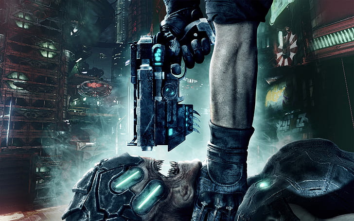 Prey 2, person pointing gun at alien illustration, prey, HD wallpaper