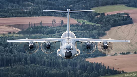 Skog, A400М, det tyska flygvapnet, Airbus A400M Atlas, militära transportflygplan, Airbus militär, HESJA Air-Art Photography, HD tapet HD wallpaper