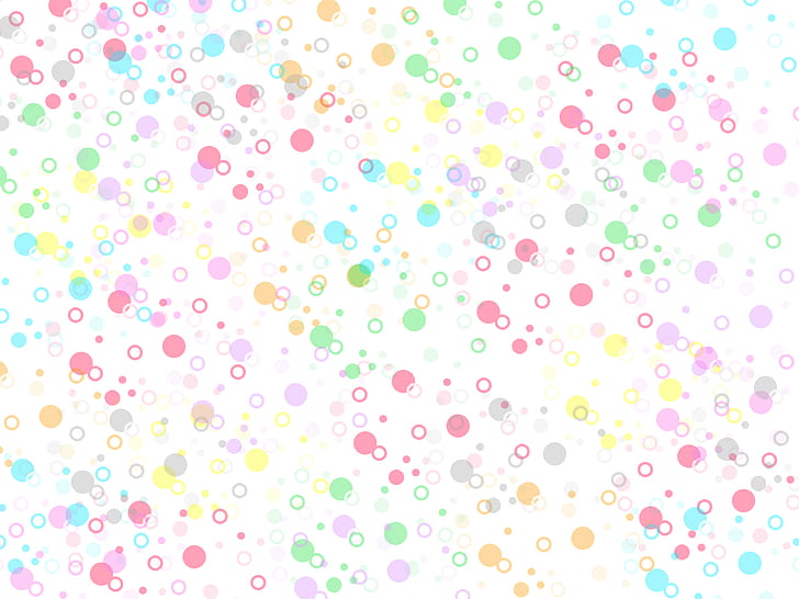 Art, Abstract, Polka Dot, Balls, Circles, Bubbles, Colorful, White Background, art, abstract, polka dot, balls, circles, bubbles, colorful, white background, HD wallpaper