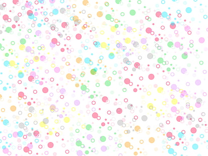 Abstrakt, Polka Dot, Bollar, Cirklar, Bubblor, Färgglada, Vit bakgrund, Konst, abstrakt, prickar, bollar, cirklar, bubblor, färgglada, vit bakgrund, HD tapet HD wallpaper