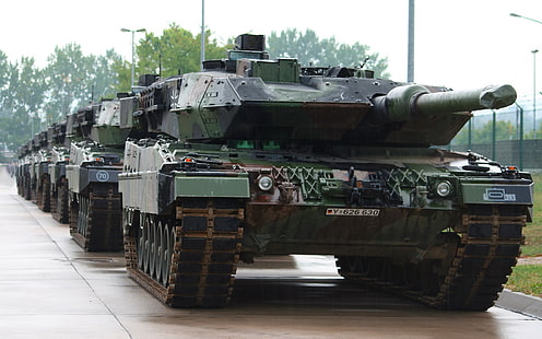 yeşil savaş tankları, silahlar, ordu, tank, Leopard 2 A5, HD masaüstü duvar kağıdı HD wallpaper