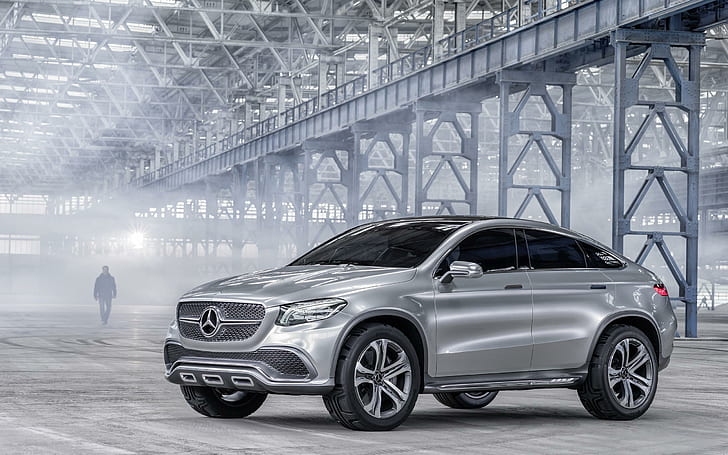 2014 Mercedes Benz Concept Coupe SUV 3, prata mercedes benz classe gl, conceito, cupê, mercedes, benz, 2014, carros, mercedes benz, HD papel de parede