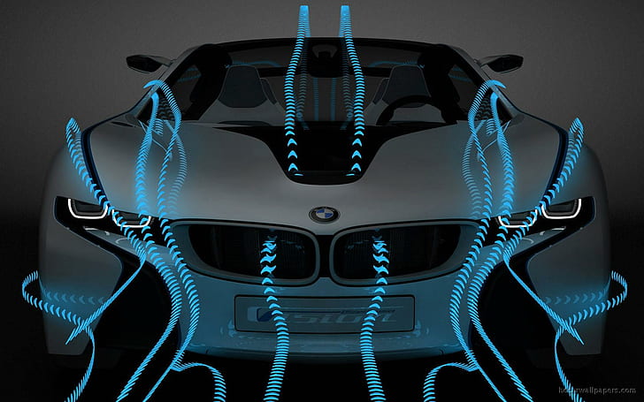 BMW Vision Efficient Dynamics Concept 8、白いBMW高級車、コンセプト、ビジョン、効率的、ダイナミクス、車、 HDデスクトップの壁紙