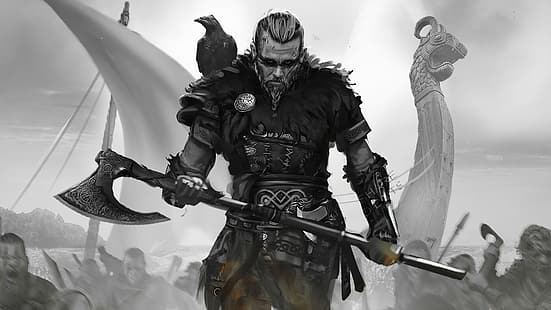 Assassins Creed, Assassins Creed Valhalla, Wikinger, Krieger, HD-Hintergrundbild HD wallpaper