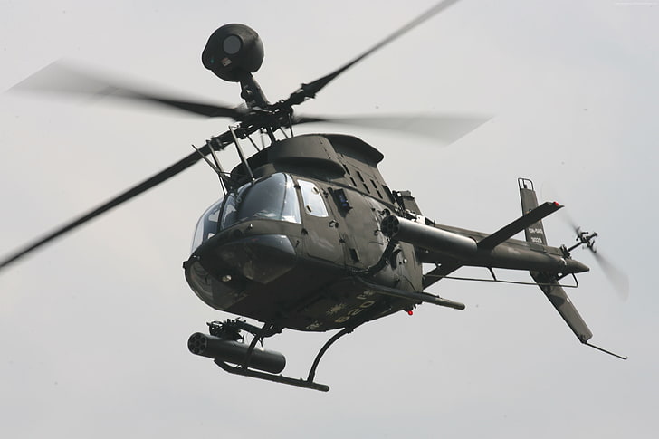 طائرة هليكوبتر OH-58 Kiowa ، القوات الجوية الأمريكية ، الجيش الأمريكي، خلفية HD